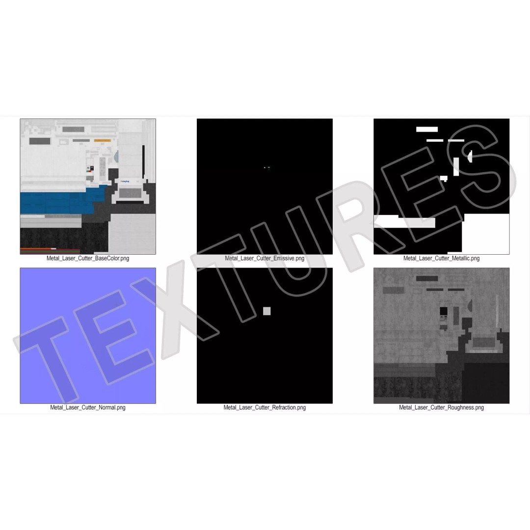 Reaying Industrial Sheet Metal Laser Cutter 3D Model – Rigged PBR Asset - View 21