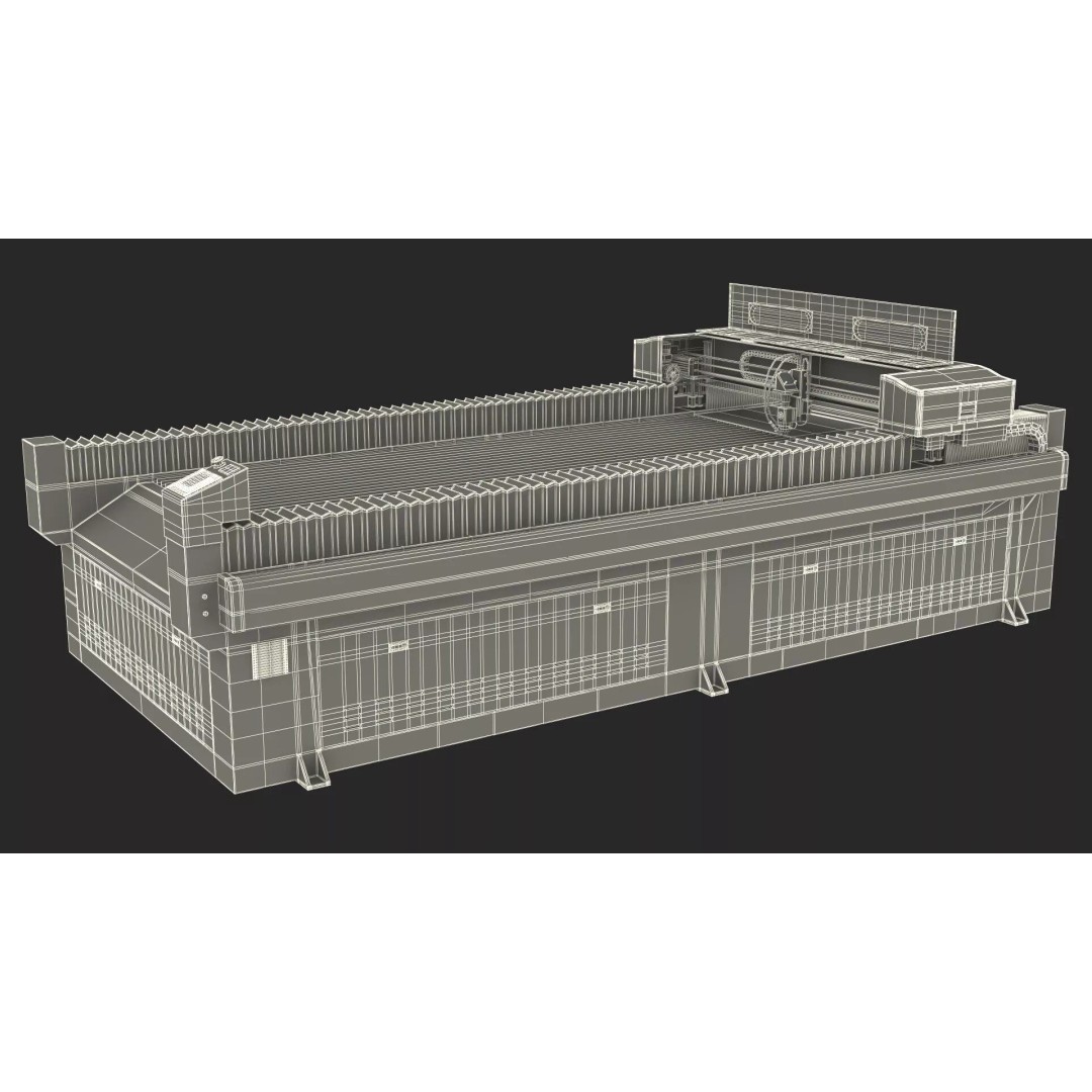 Reaying Industrial Sheet Metal Laser Cutter 3D Model – Rigged PBR Asset - View 23