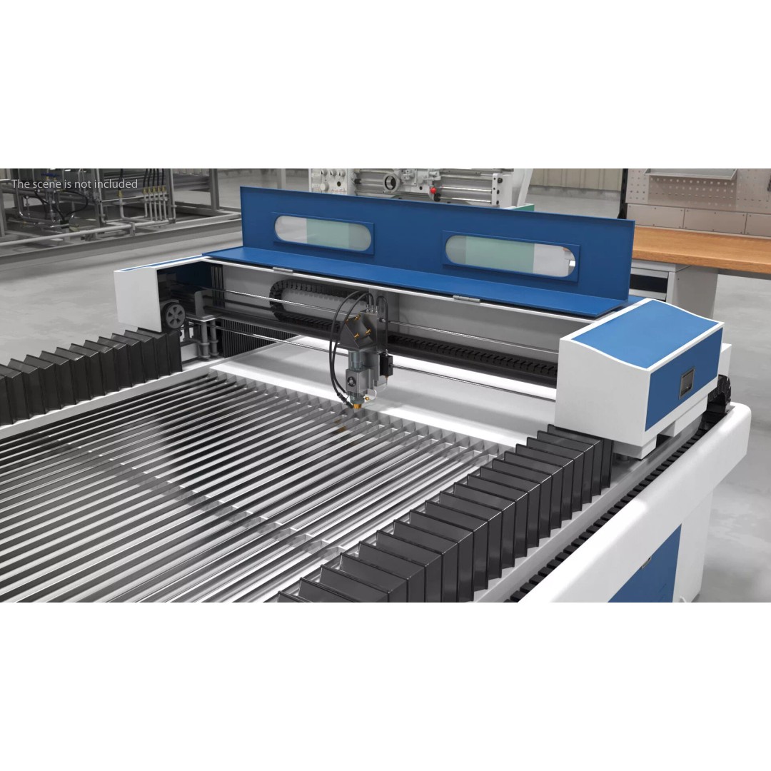 Reaying Industrial Sheet Metal Laser Cutter 3D Model – Rigged PBR Asset - View 3