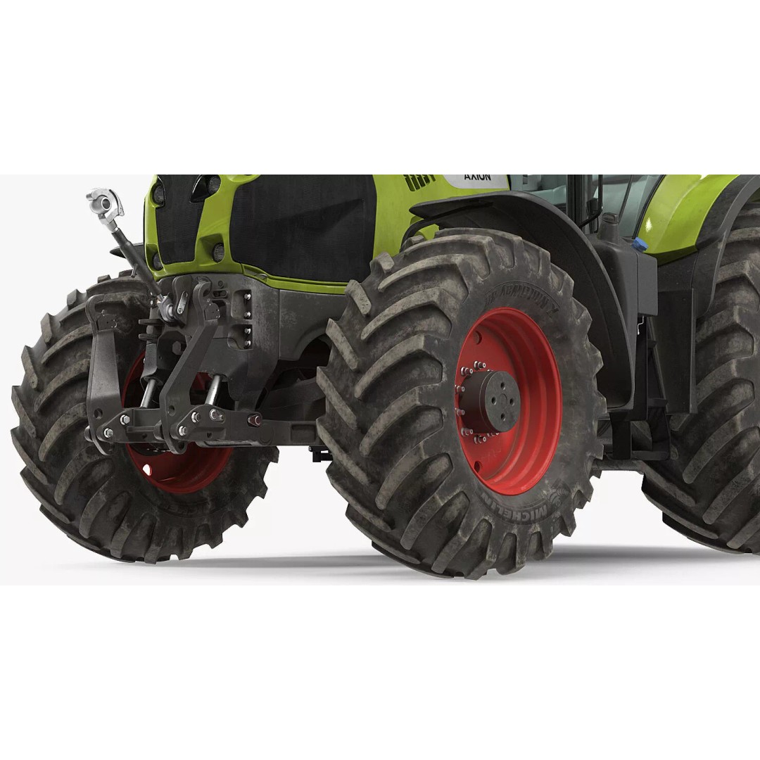 Claas Axion 800 Dirty Tractor 3D Model – High Poly PBR Farm Vehicle, FBX - View 11
