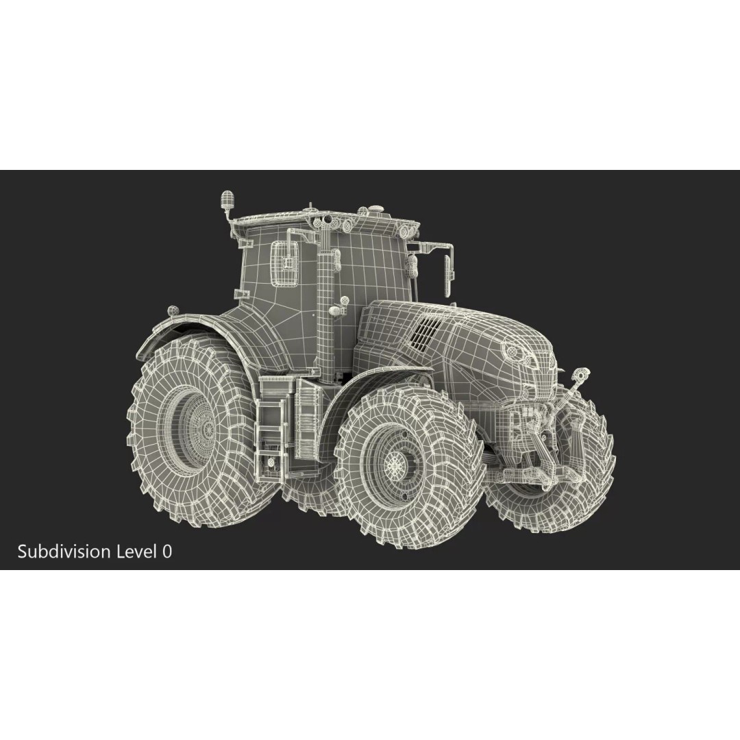 Claas Axion 800 Dirty Tractor 3D Model – High Poly PBR Farm Vehicle, FBX - View 24