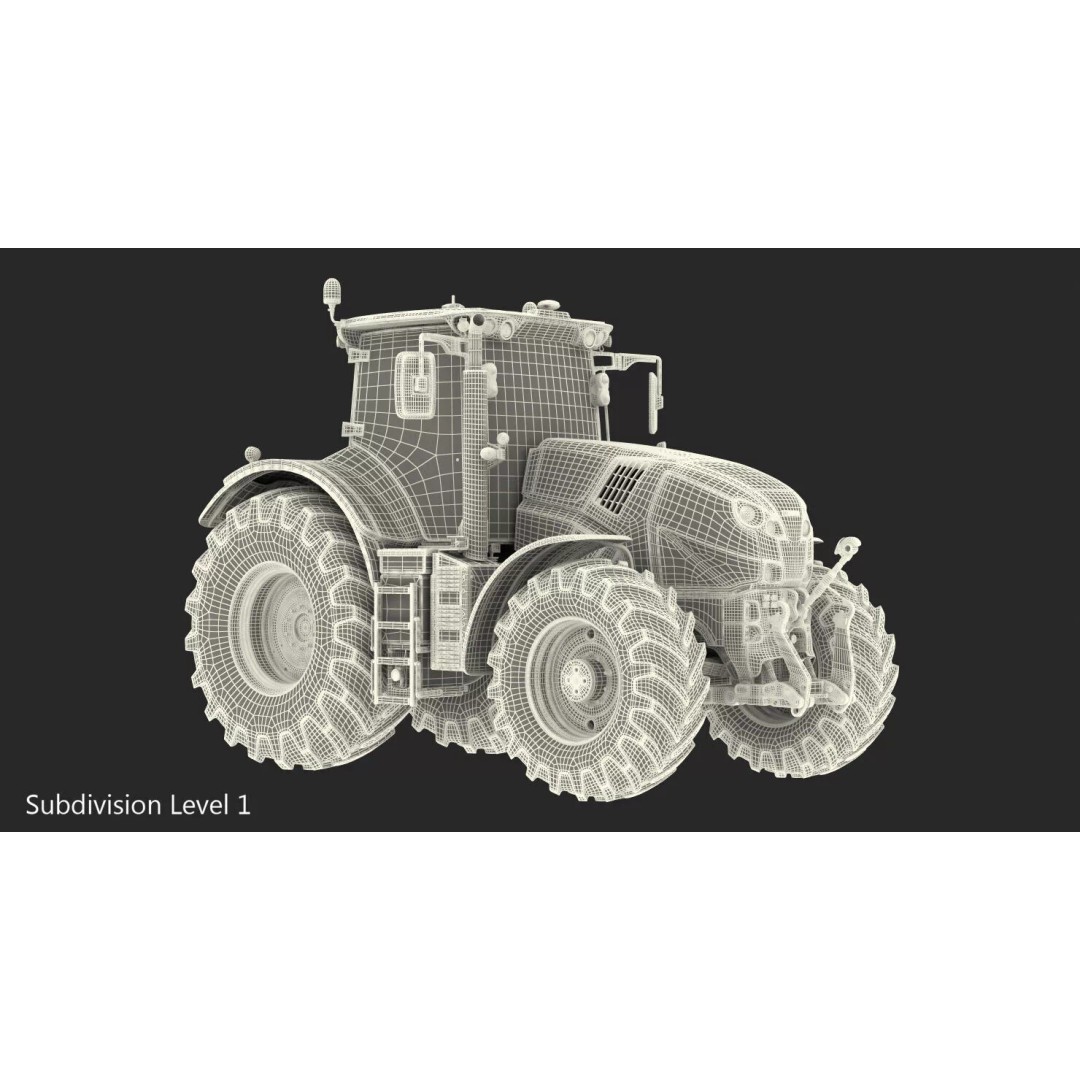 Claas Axion 800 Dirty Tractor 3D Model – High Poly PBR Farm Vehicle, FBX - View 25