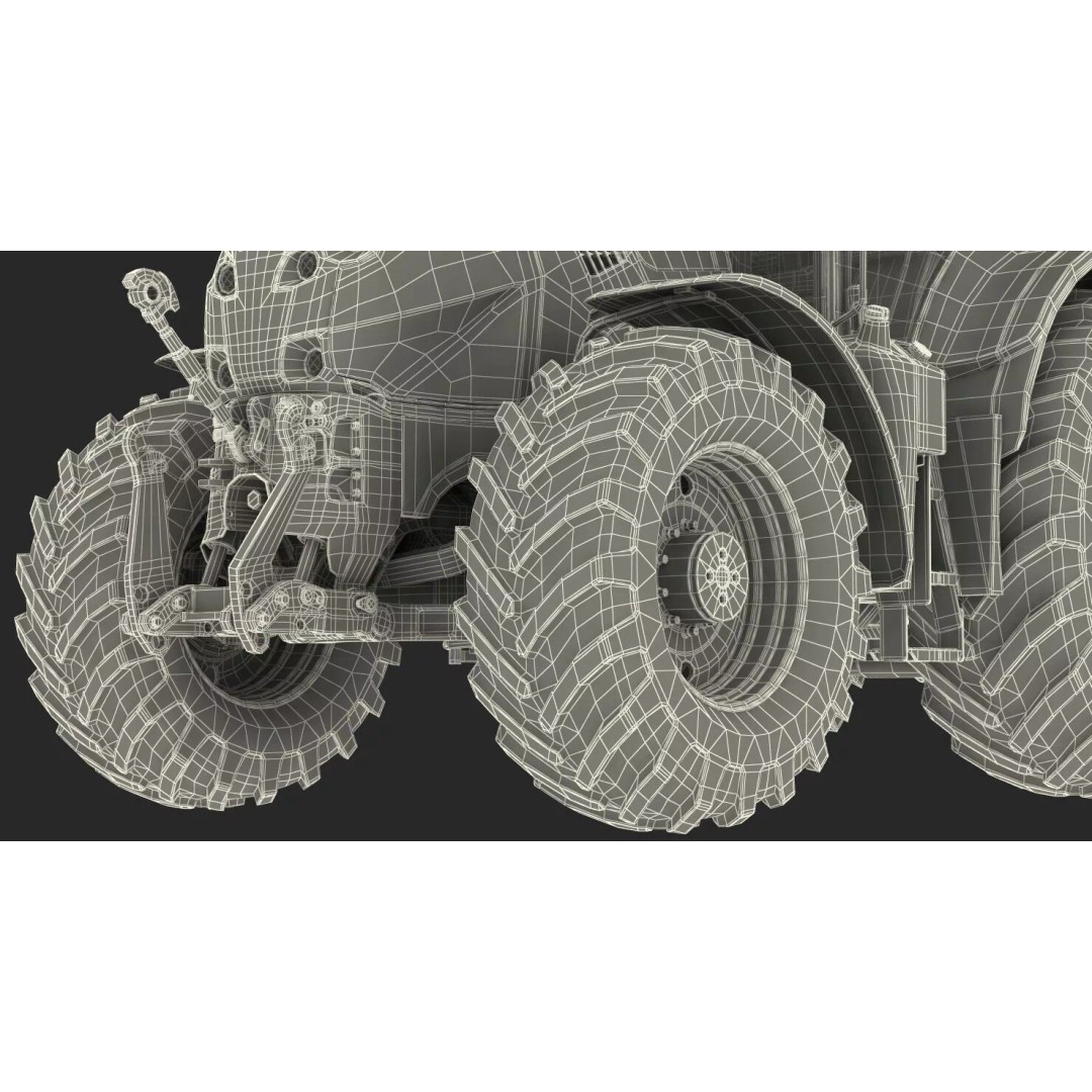 Claas Axion 800 Dirty Tractor 3D Model – High Poly PBR Farm Vehicle, FBX - View 34