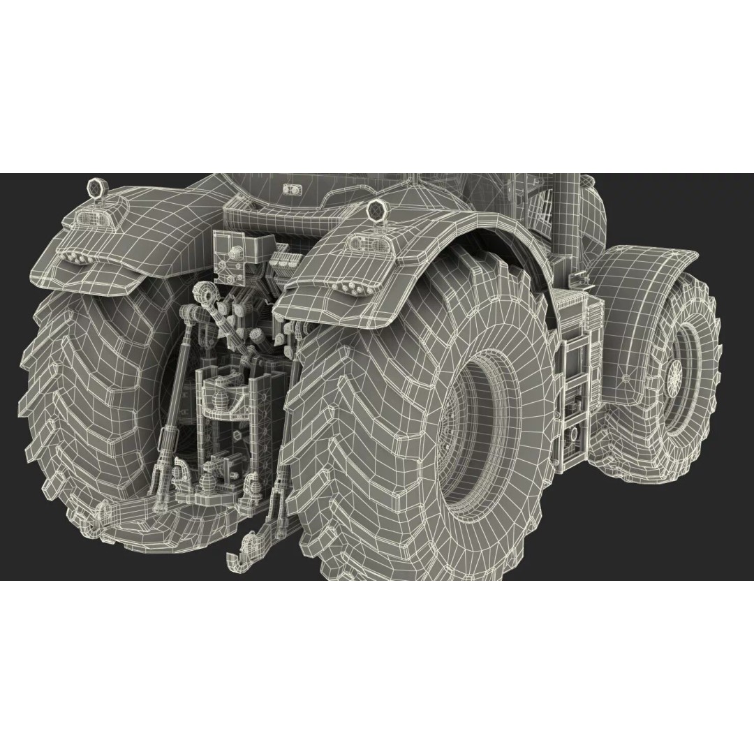 Claas Axion 800 Dirty Tractor 3D Model – High Poly PBR Farm Vehicle, FBX - View 35