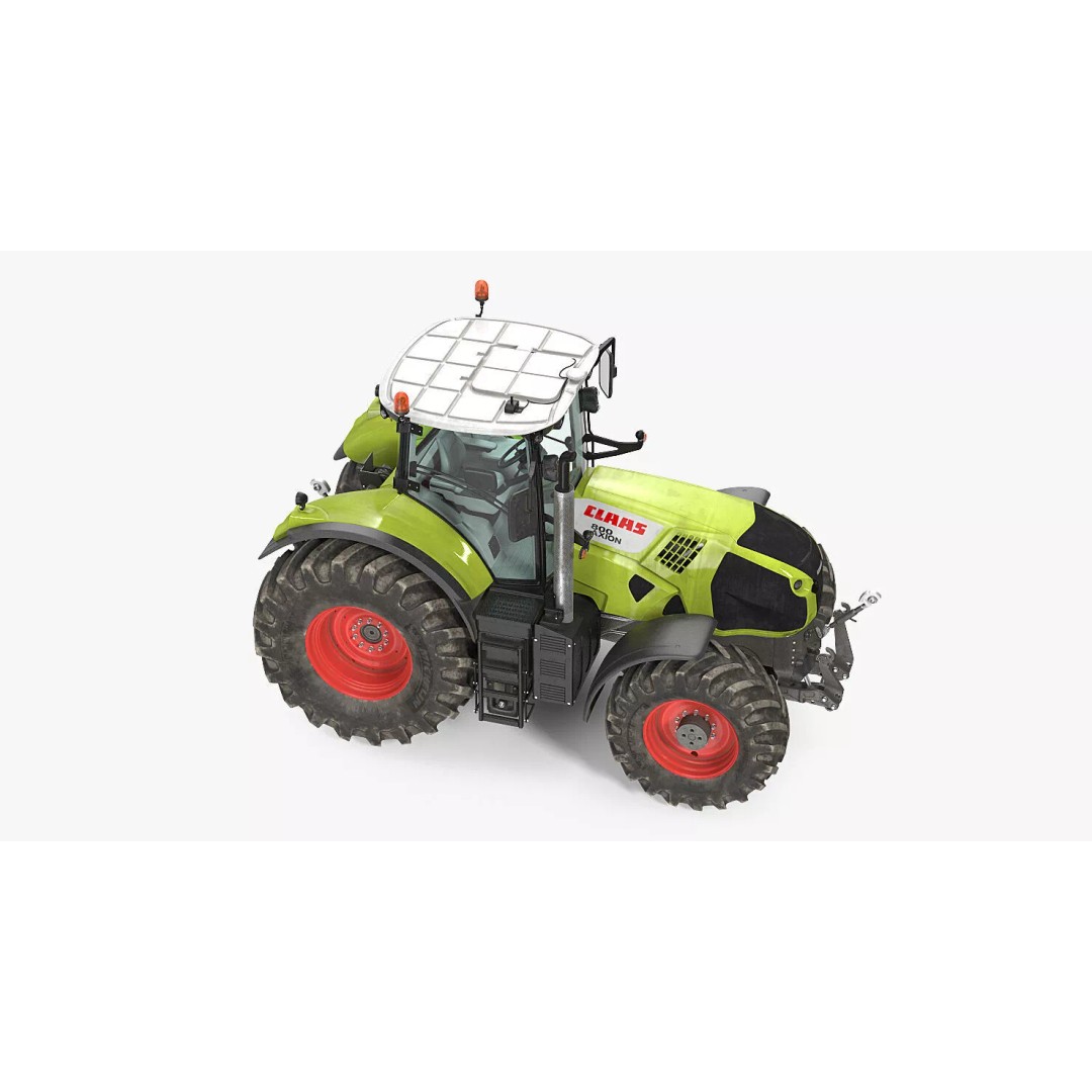 Claas Axion 800 Dirty Tractor 3D Model – High Poly PBR Farm Vehicle, FBX - View 5