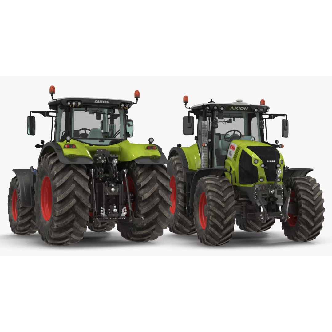 Claas Axion 800 Dirty Tractor 3D Model – High Poly PBR Farm Vehicle, FBX - View 6