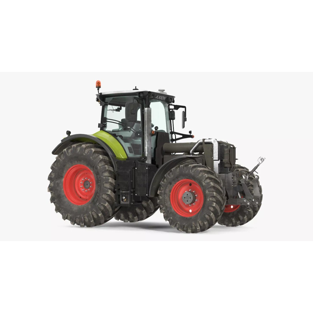 Claas Axion 800 Dirty Tractor 3D Model – High Poly PBR Farm Vehicle, FBX - View 7