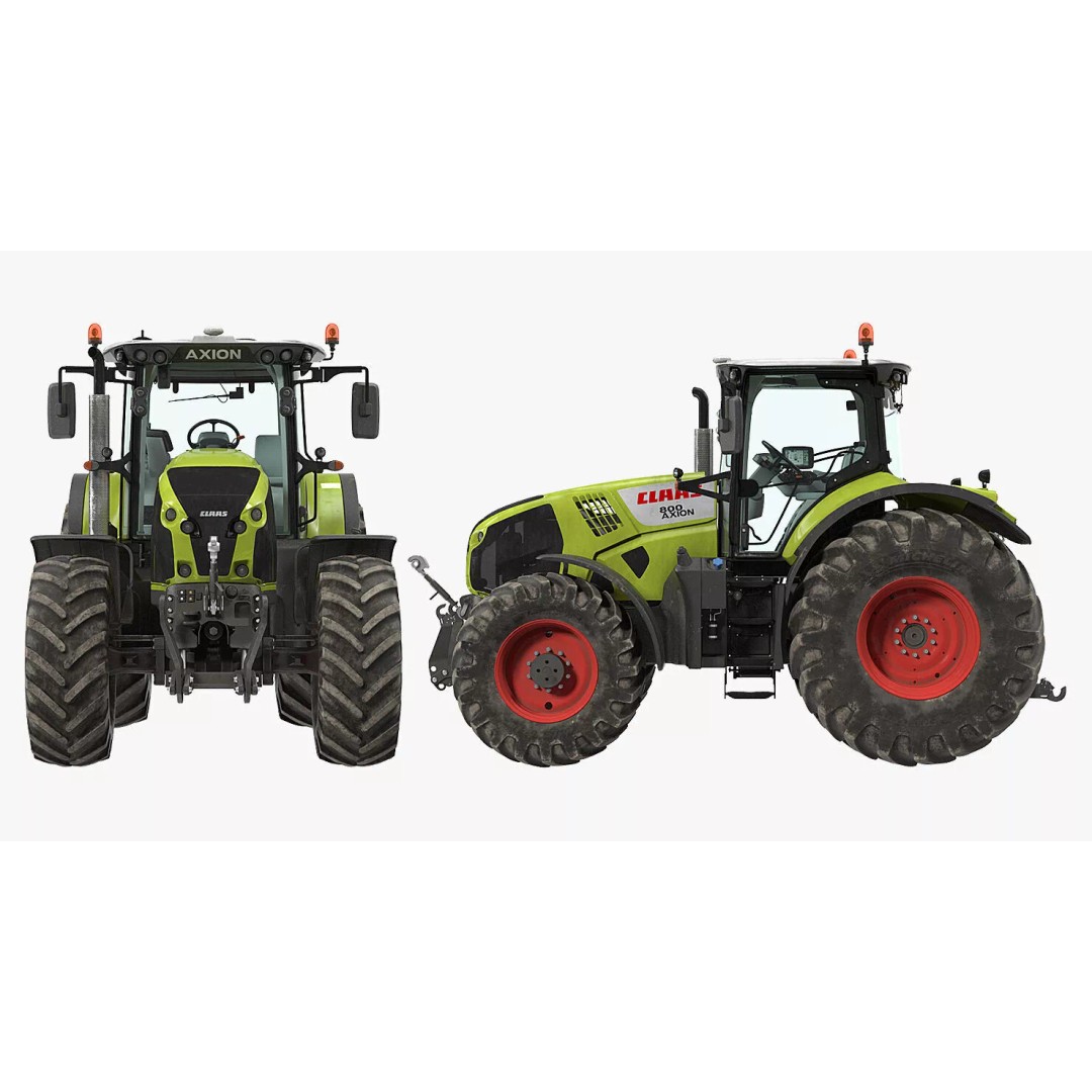 Claas Axion 800 Dirty Tractor 3D Model – High Poly PBR Farm Vehicle, FBX - View 8