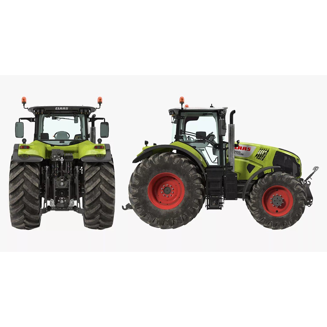 Claas Axion 800 Dirty Tractor 3D Model – High Poly PBR Farm Vehicle, FBX - View 9
