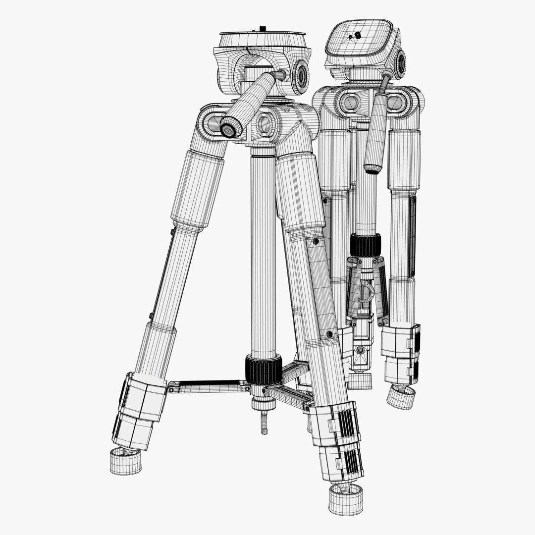 Professional Telescopic Tripod M1 3D Model – Realistic PBR Asset, Blender & FBX Formats