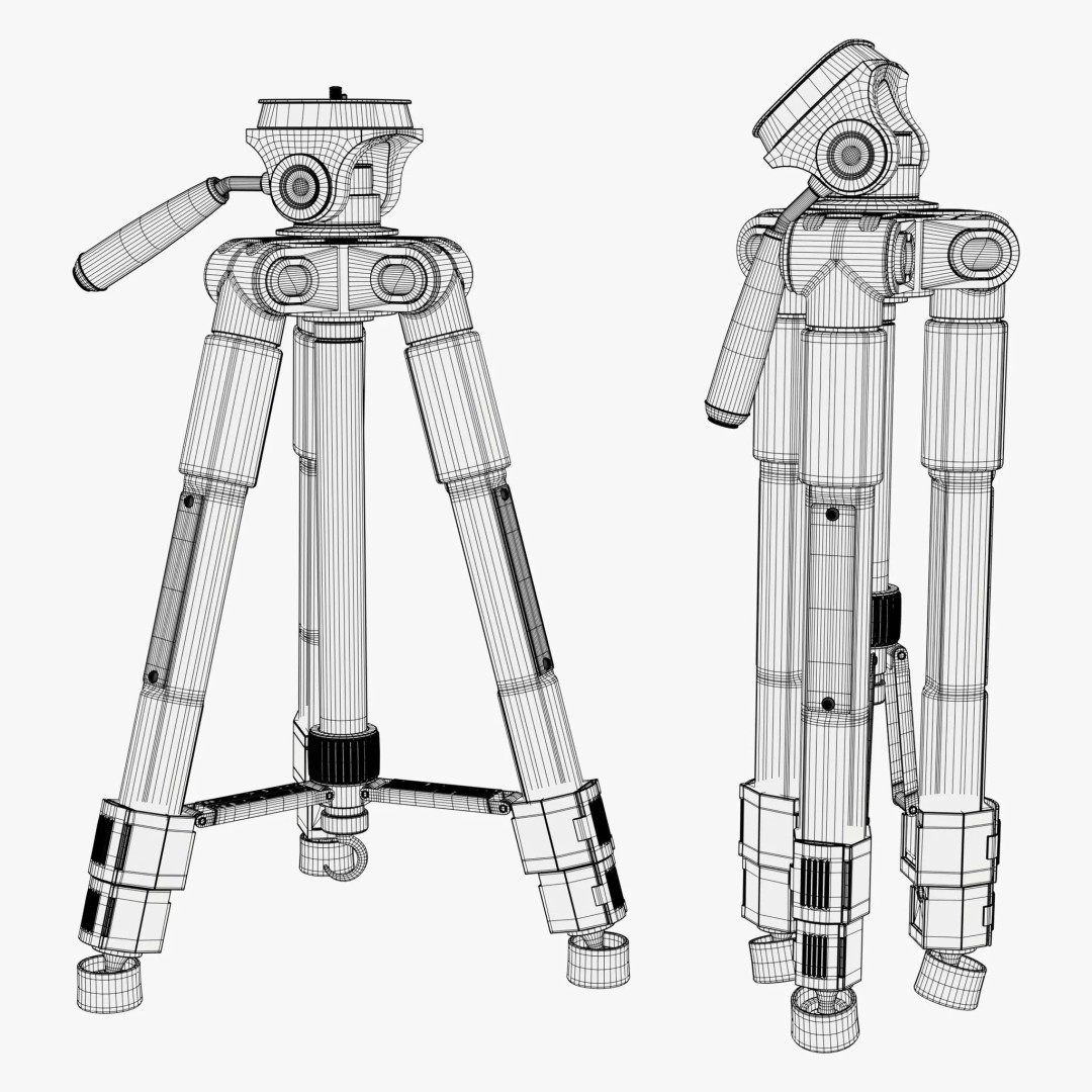 Professional Telescopic Tripod M1 3D Model – Realistic PBR Asset, Blender & FBX Formats - View 8