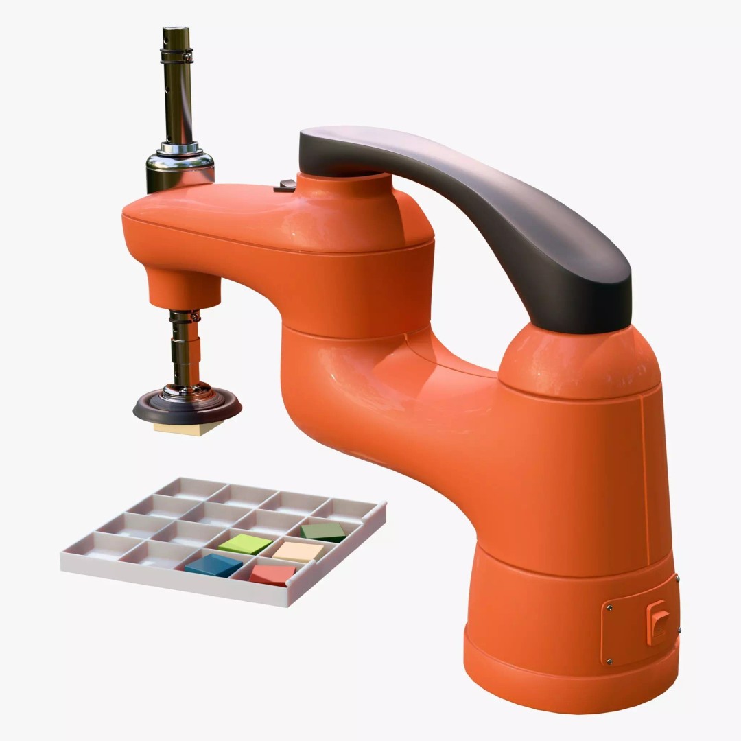 SCARA Robot 3D Model – Industrial Automation Design, FBX, PBR - View 3