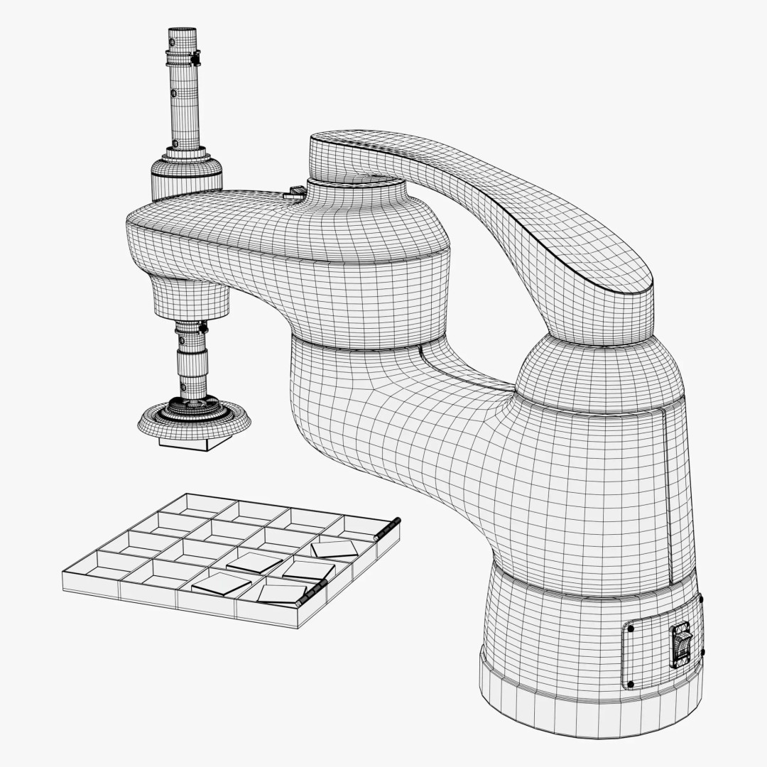 SCARA Robot 3D Model – Industrial Automation Design, FBX, PBR - View 9