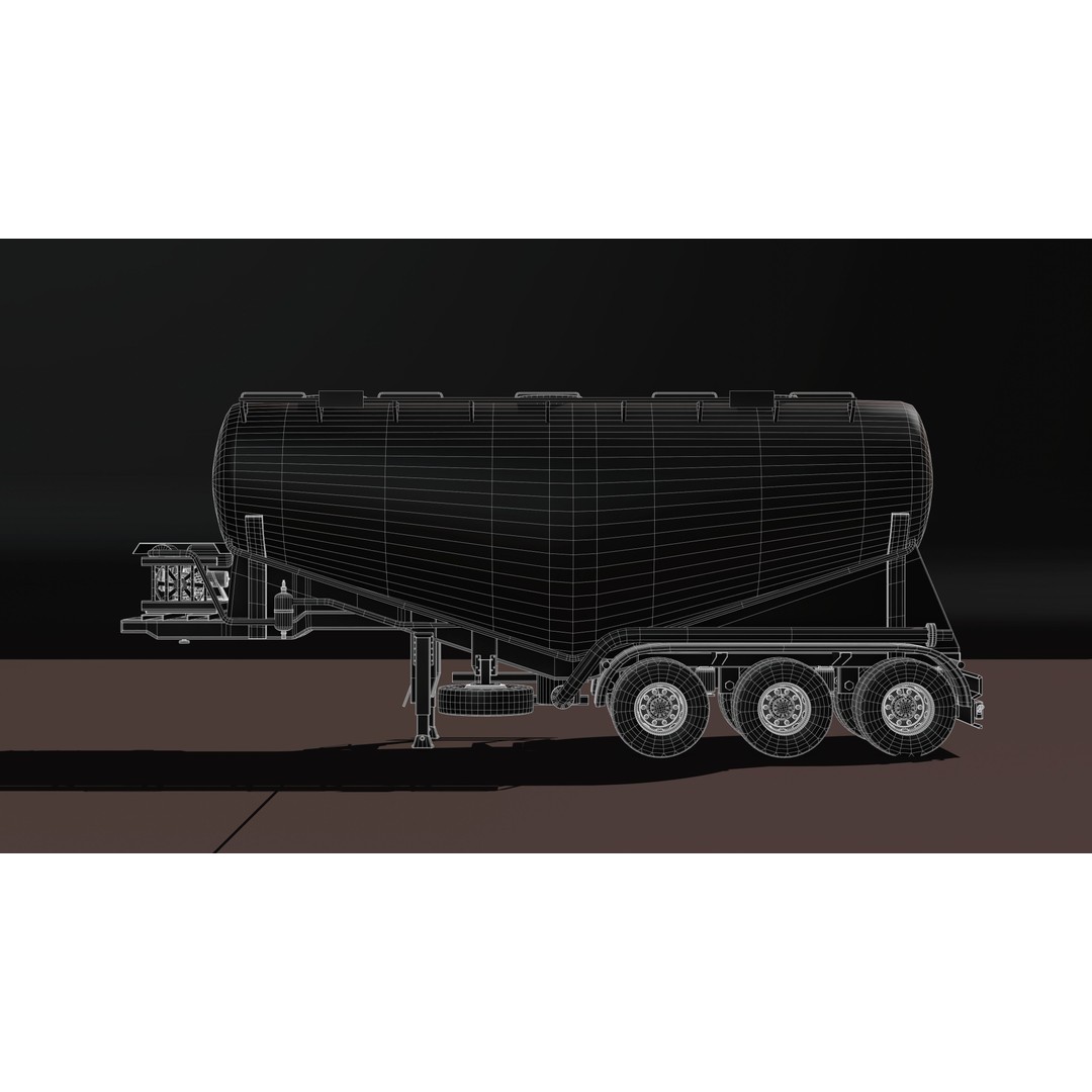 Cement Tanker Semi-Trailer 3D Model – High Detail Game-Ready Asset, FBX, OBJ, Blender - View 10