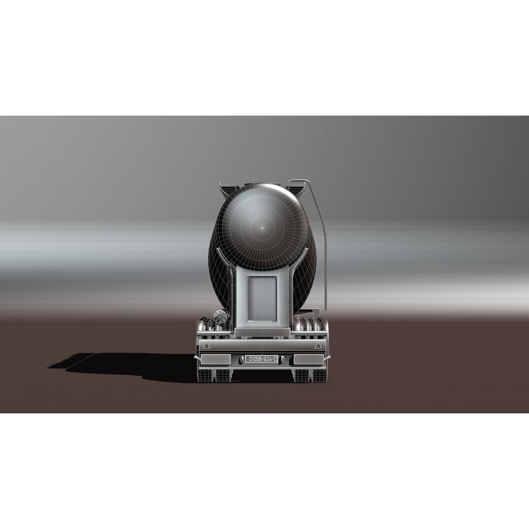 Cement Tanker Semi-Trailer 3D Model – High Detail Game-Ready Asset, FBX, OBJ, Blender - View 12
