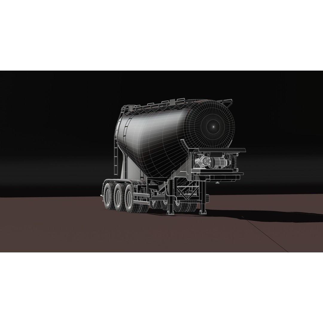 Cement Tanker Semi-Trailer 3D Model – High Detail Game-Ready Asset, FBX, OBJ, Blender - View 14