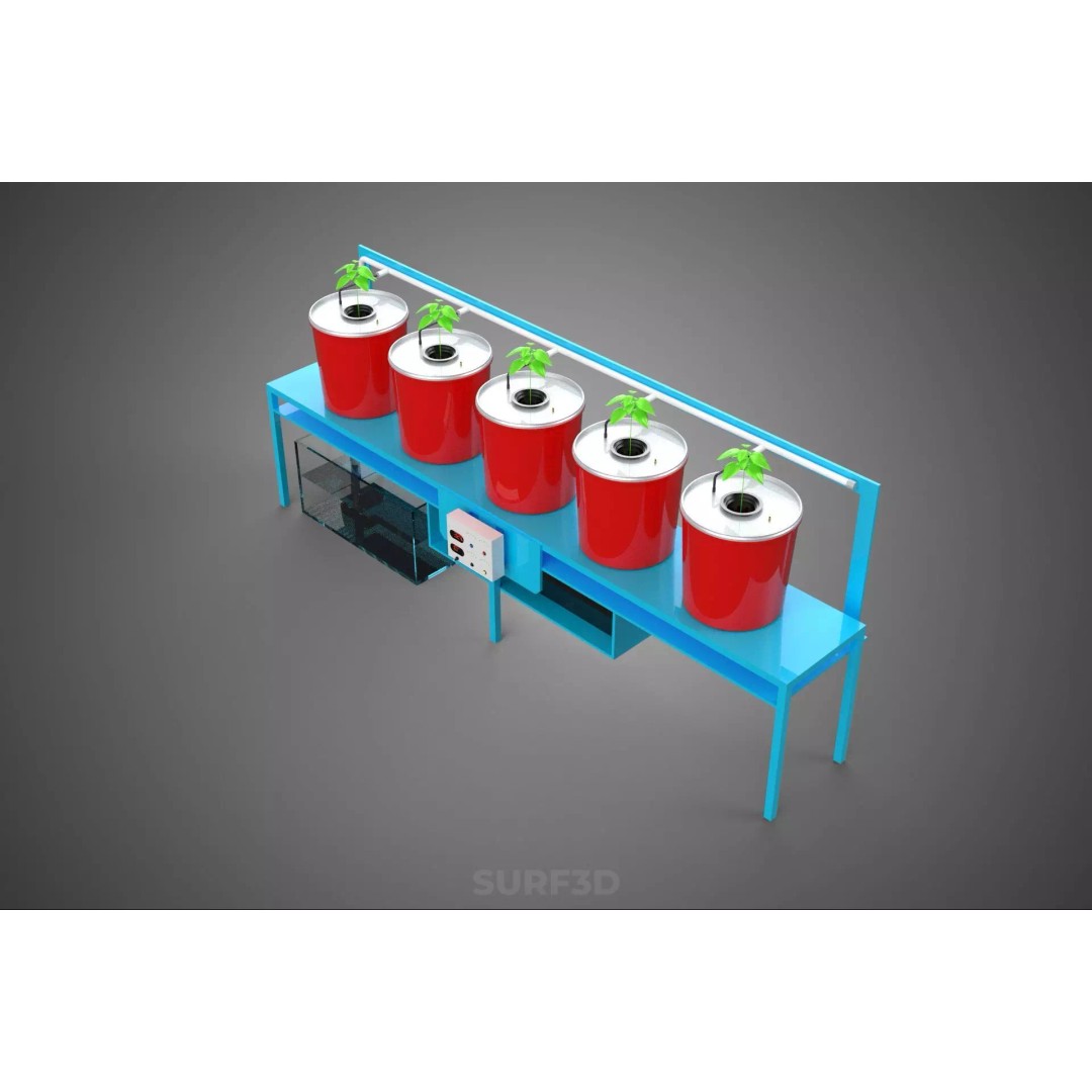 IoT Smart Control Dutch Bucket Hydroponic System 3D Model – PBR Formats - View 23