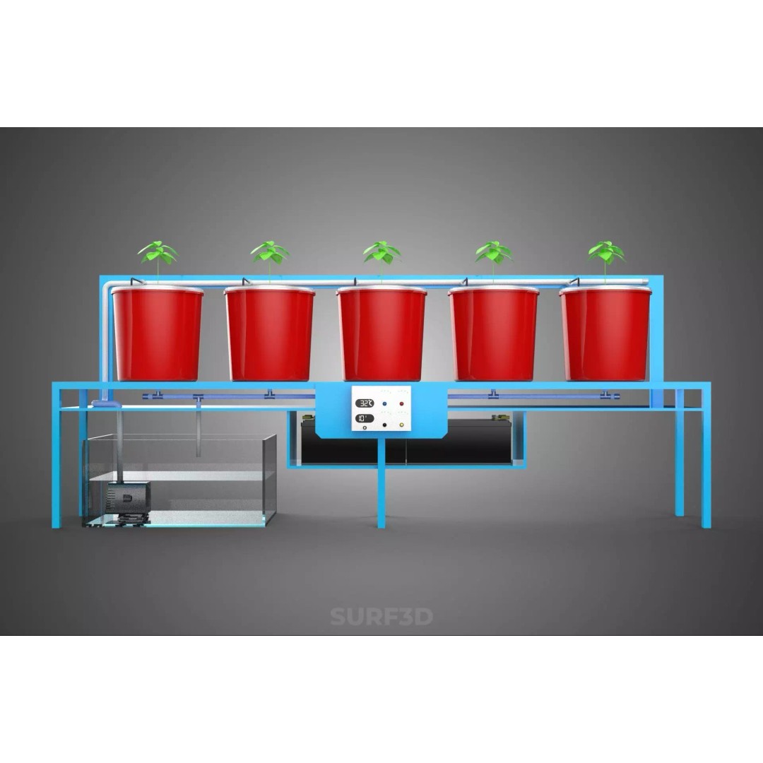 IoT Smart Control Dutch Bucket Hydroponic System 3D Model – PBR Formats - View 24