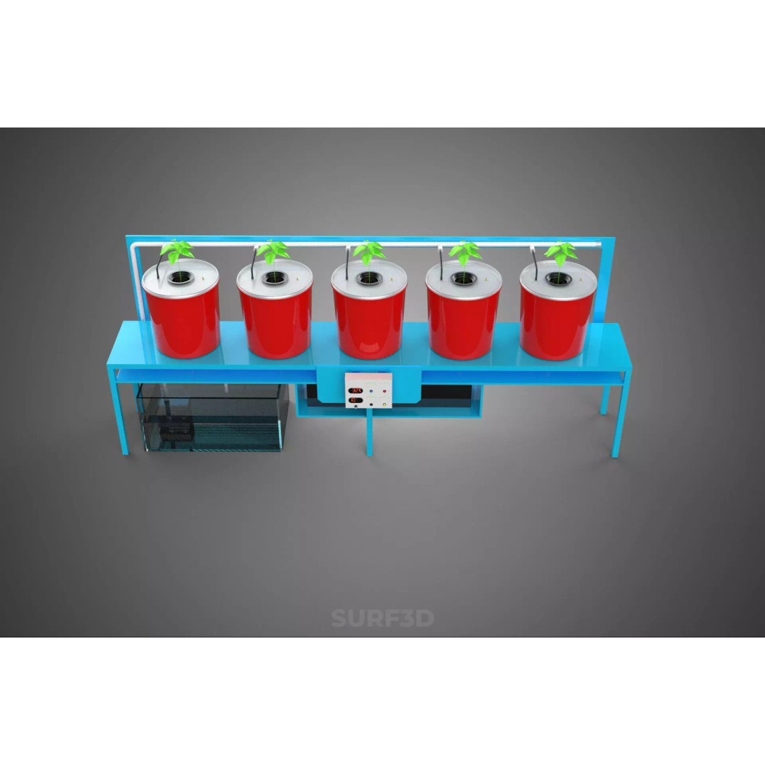 IoT Smart Control Dutch Bucket Hydroponic System 3D Model – PBR Formats - View 25