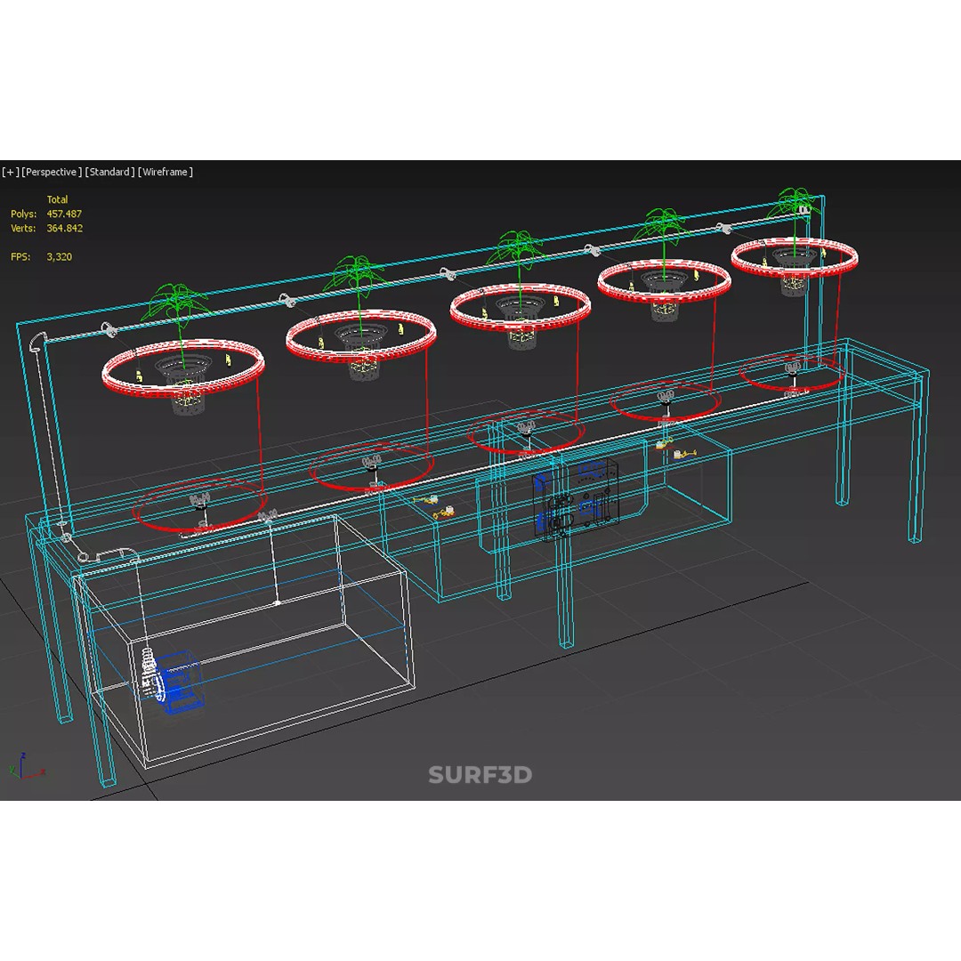 IoT Smart Control Dutch Bucket Hydroponic System 3D Model – PBR Formats - View 31