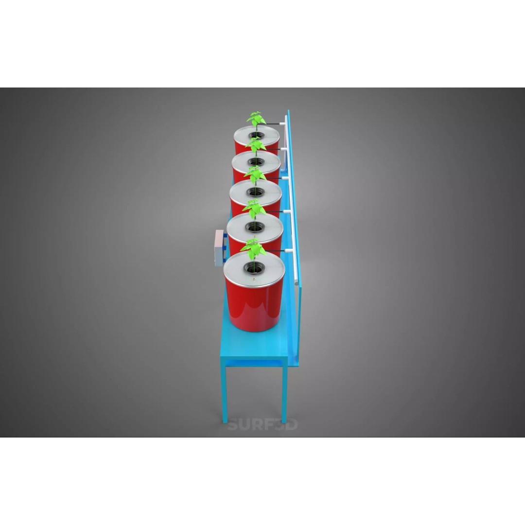 IoT Smart Control Dutch Bucket Hydroponic System 3D Model – PBR Formats - View 7