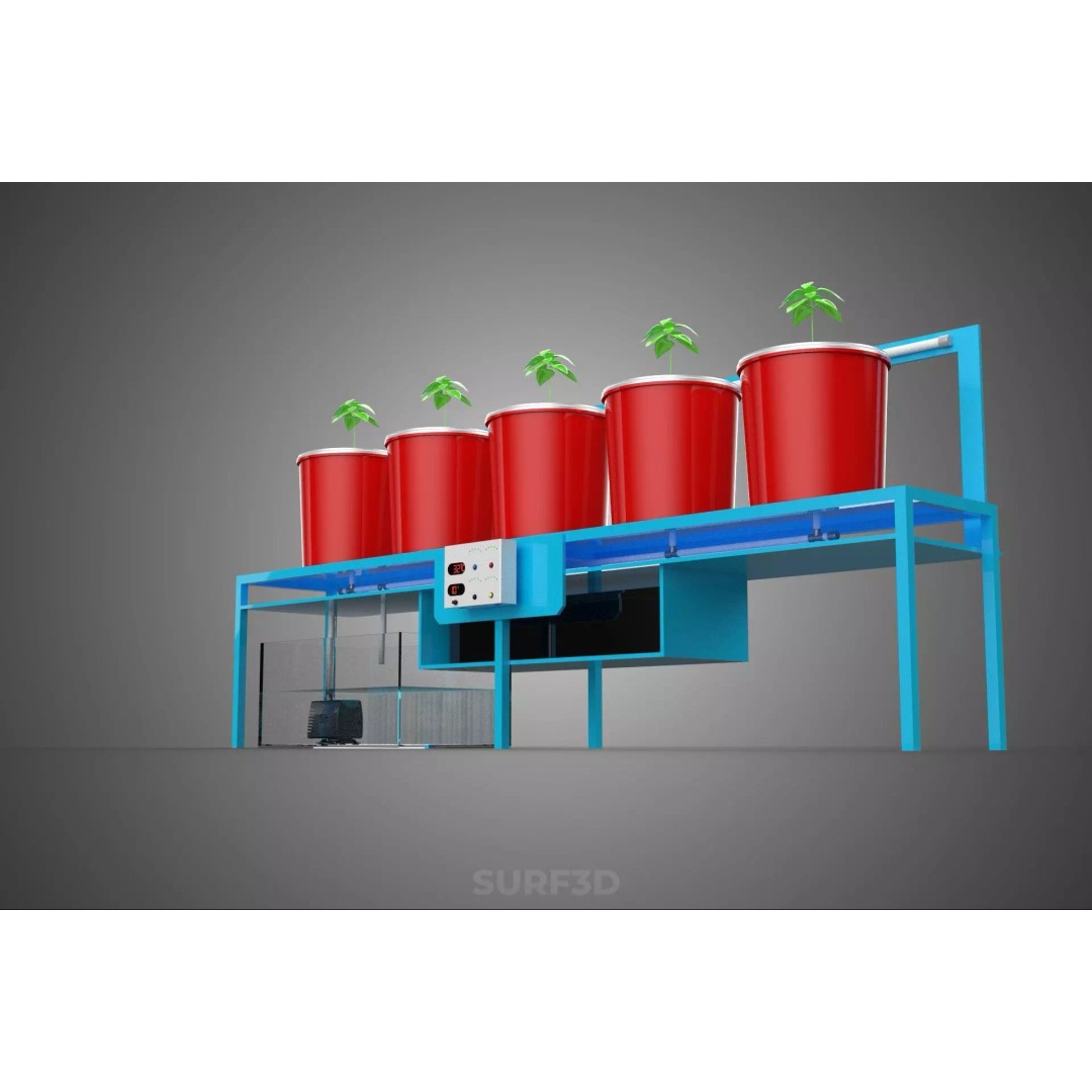 IoT Smart Control Dutch Bucket Hydroponic System 3D Model – PBR Formats - View 8