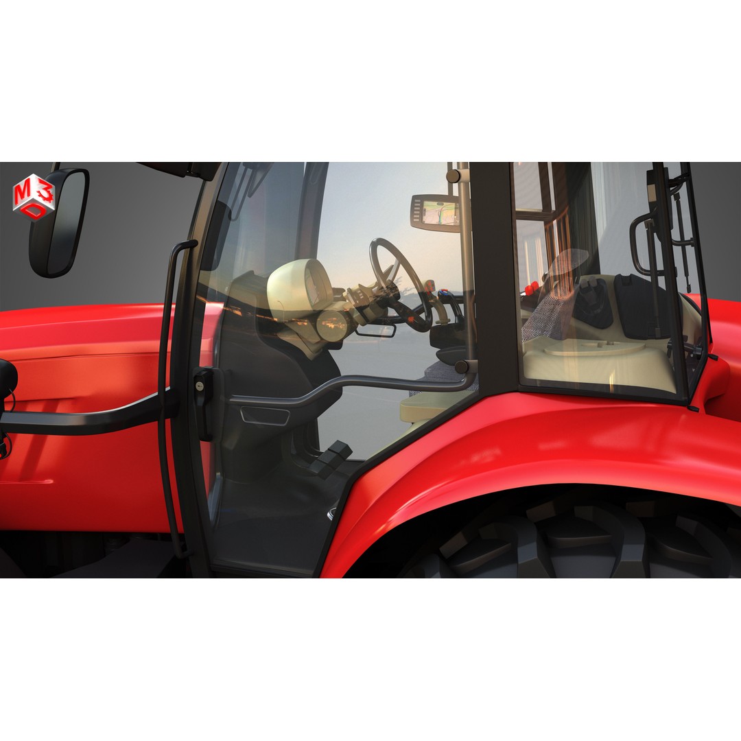 Massey Ferguson 7719 Tractor 3D Model – High Poly Game Asset, FBX, OBJ - View 12