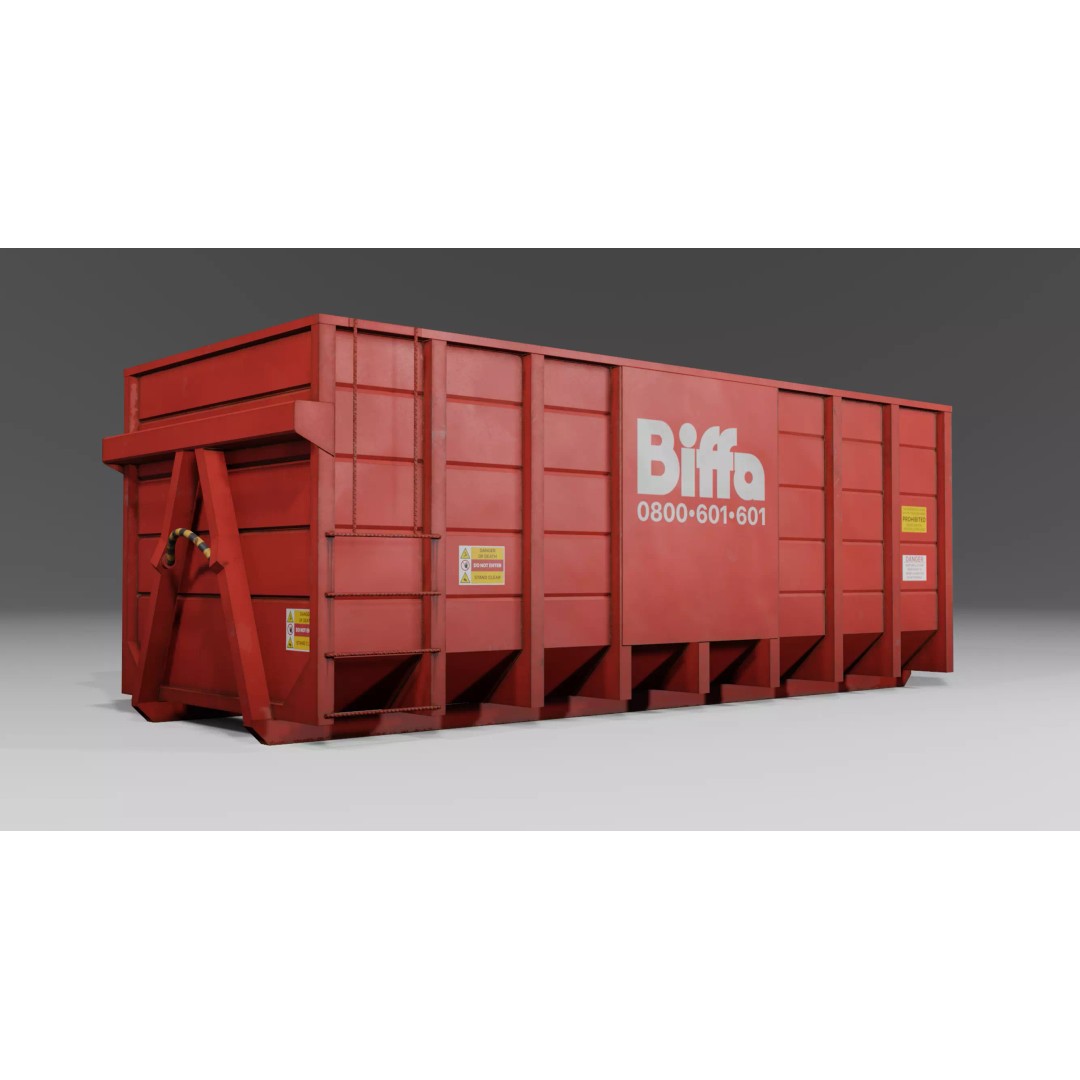 Biffa Waste Container 3D Model – Low Poly PBR Industrial Asset, FBX - View 2