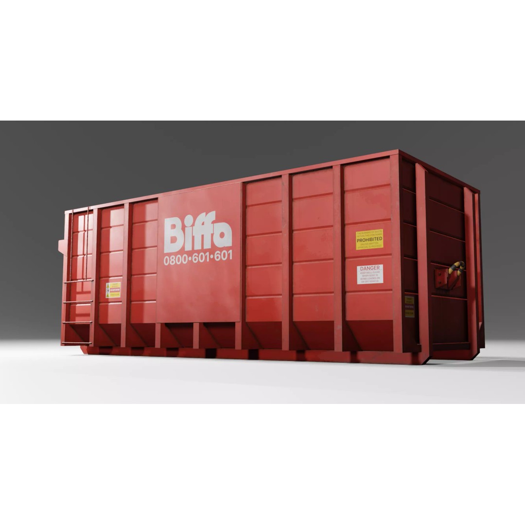 Biffa Waste Container 3D Model – Low Poly PBR Industrial Asset, FBX - View 3