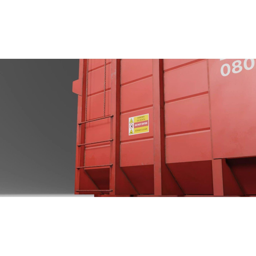 Biffa Waste Container 3D Model – Low Poly PBR Industrial Asset, FBX - View 4