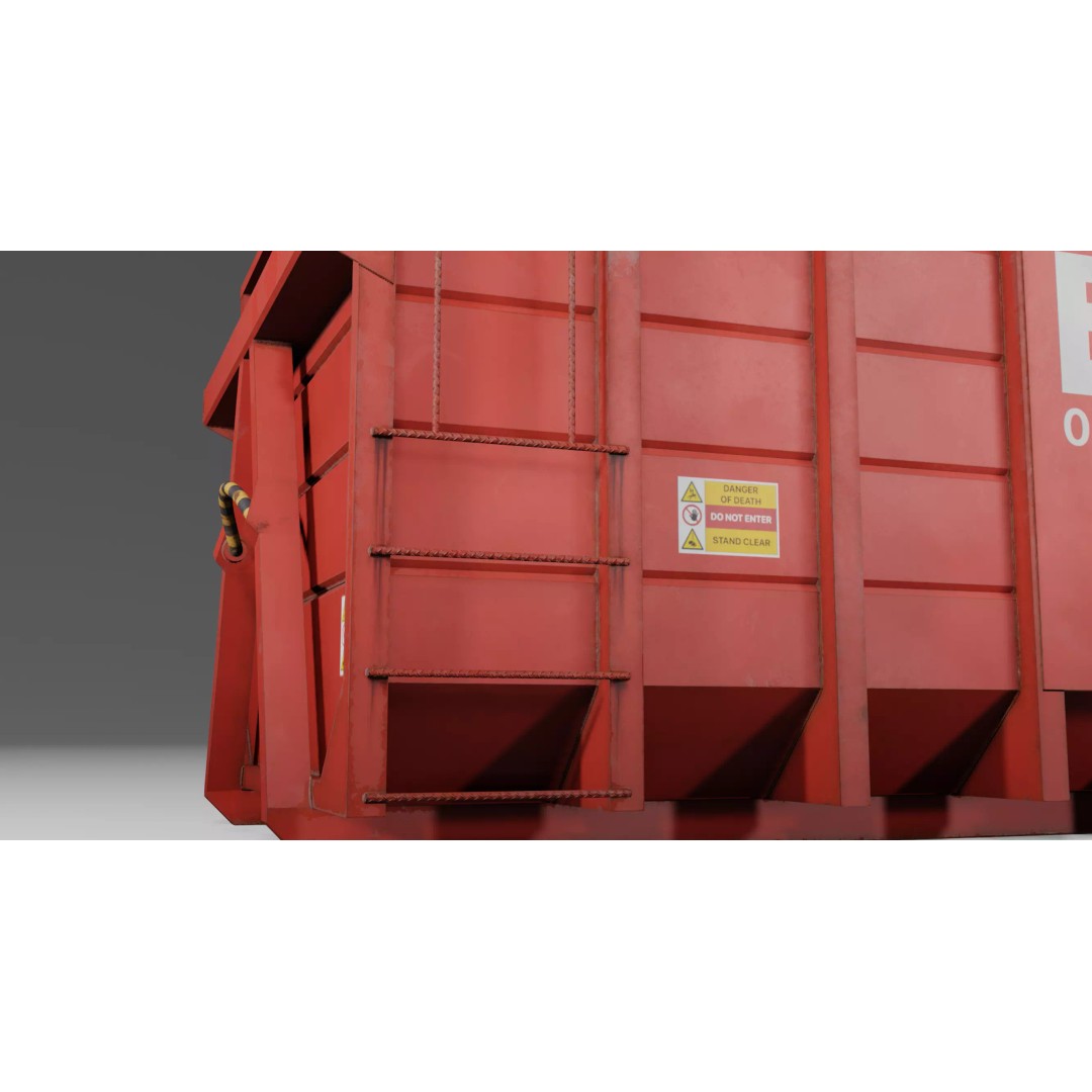 Biffa Waste Container 3D Model – Low Poly PBR Industrial Asset, FBX - View 5