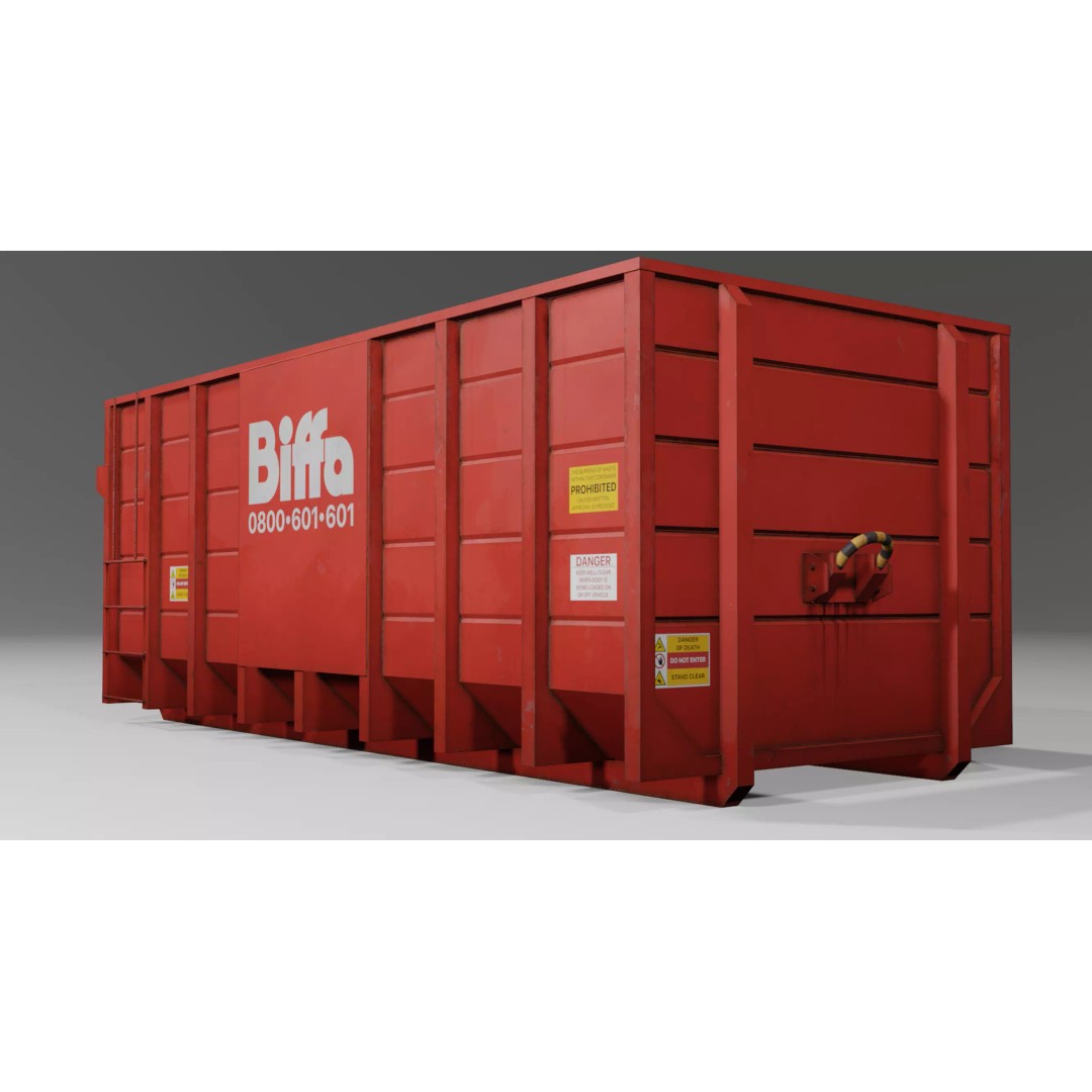 Biffa Waste Container 3D Model – Low Poly PBR Industrial Asset, FBX - View 6