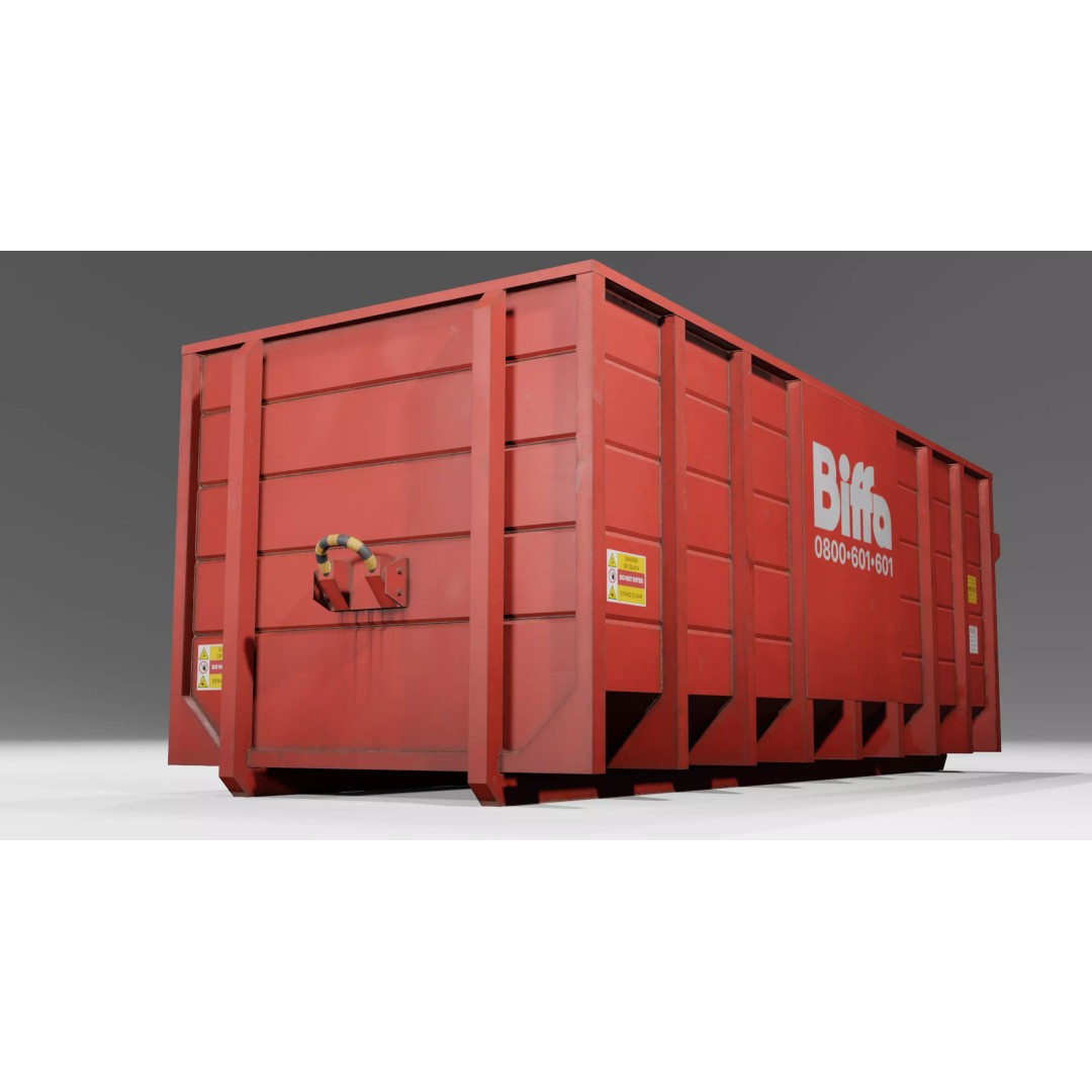 Biffa Waste Container 3D Model – Low Poly PBR Industrial Asset, FBX - View 7