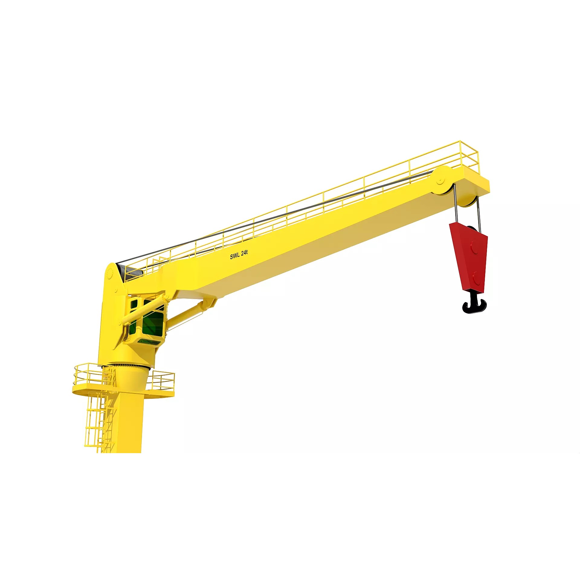 Ship Deck Crane 24T - Game-Ready 3D Model