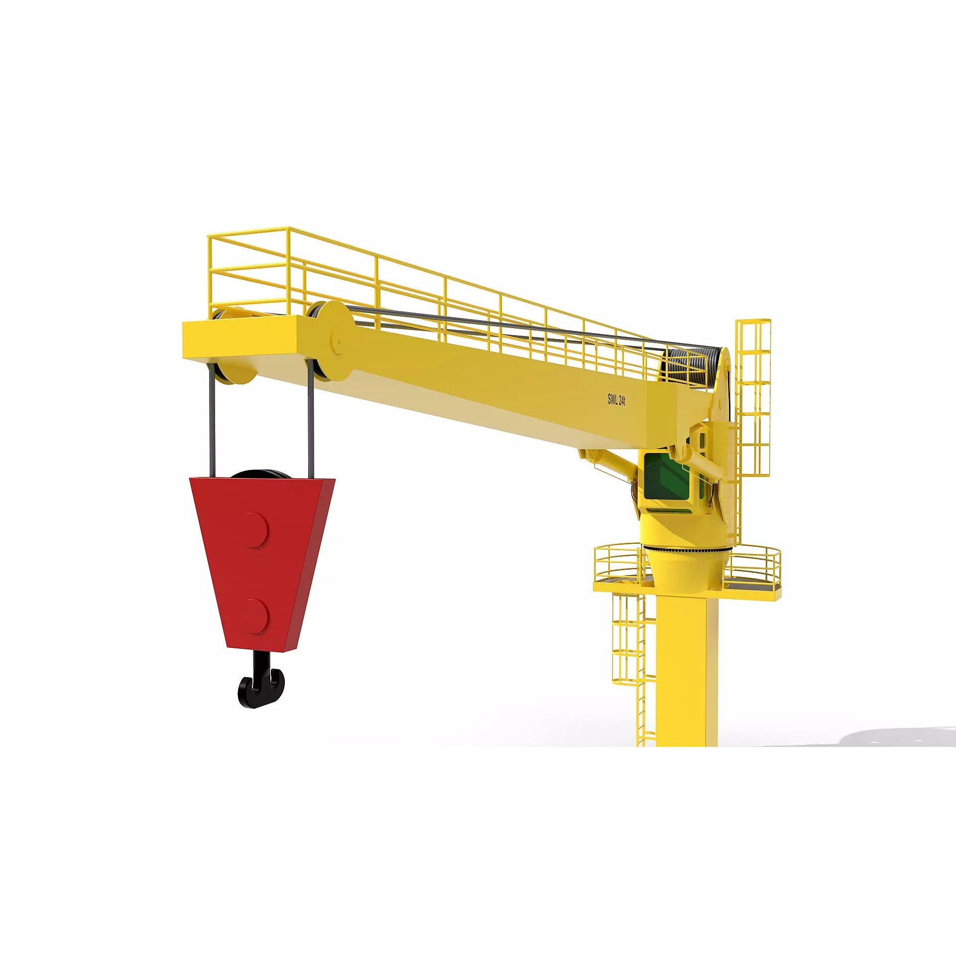 Ship Deck Crane 24T - Game-Ready 3D Model - View 11
