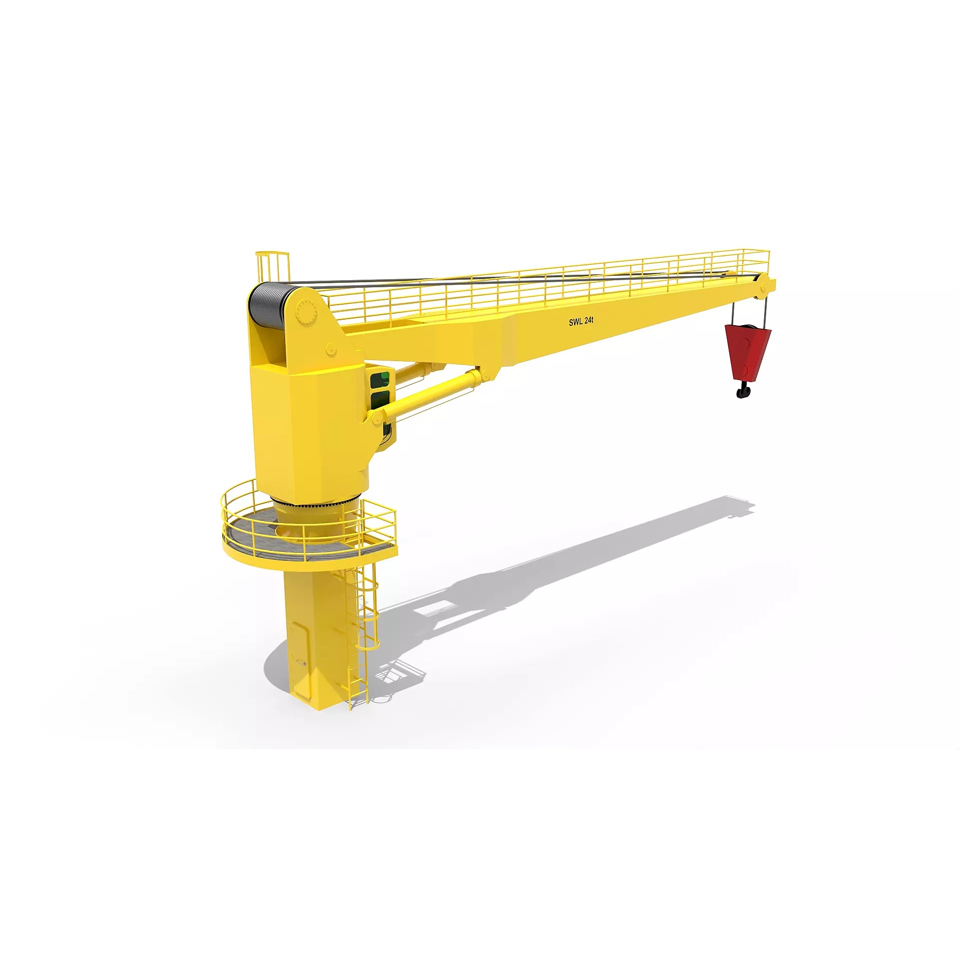 Ship Deck Crane 24T - Game-Ready 3D Model - View 3