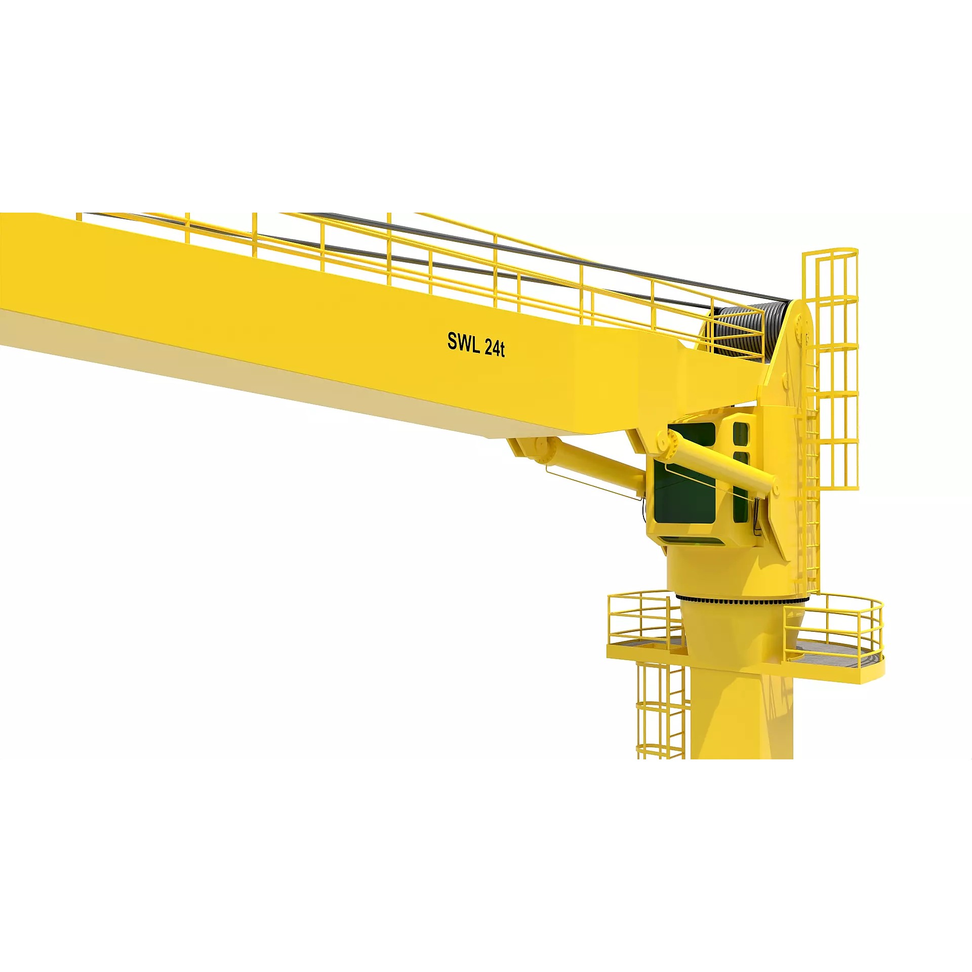 Ship Deck Crane 24T - Game-Ready 3D Model - View 4