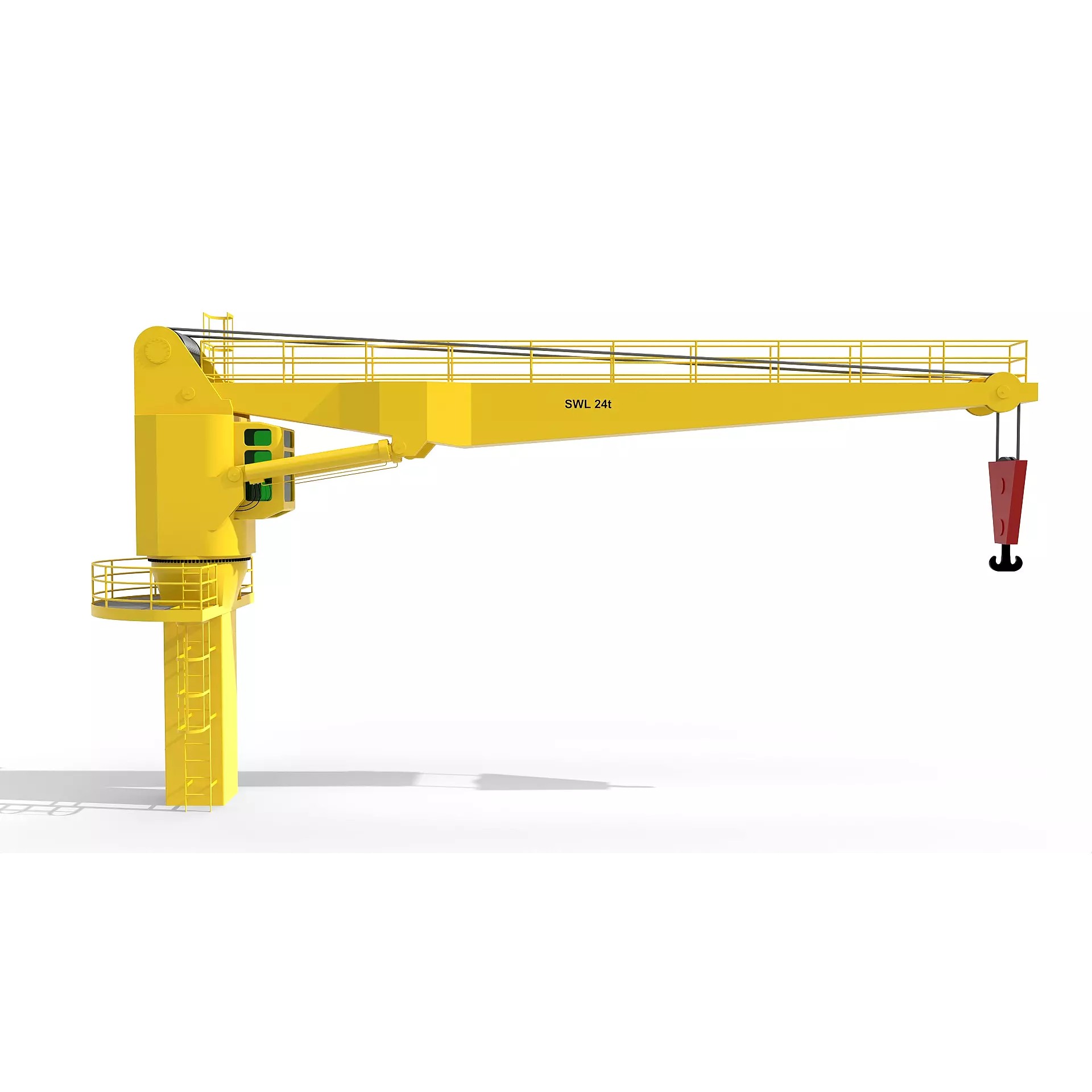 Ship Deck Crane 24T - Game-Ready 3D Model - View 9