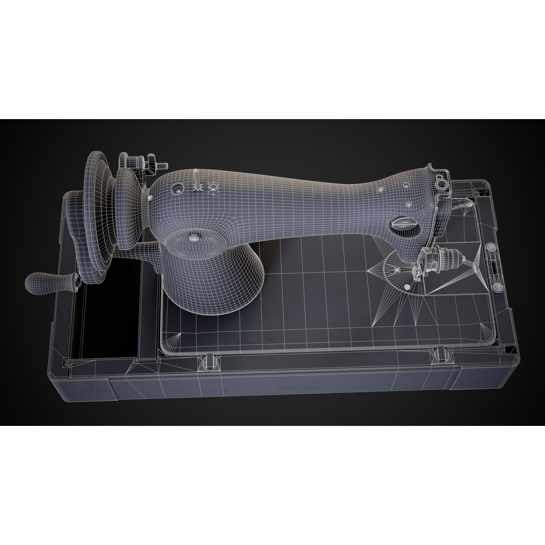 Vintage Sewing Machine 3D Model – Low Poly Game Ready PBR, FBX, OBJ
