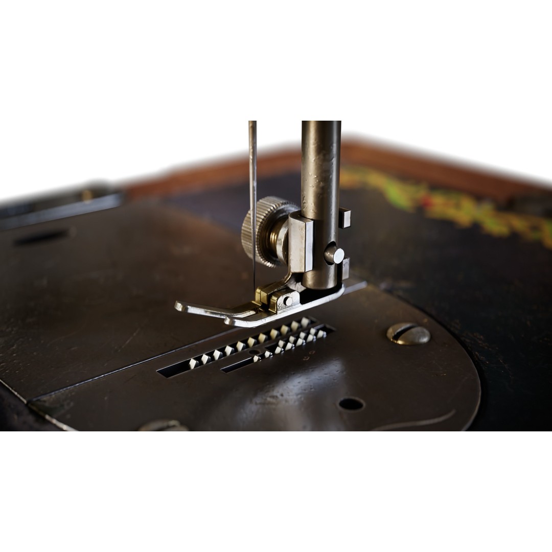 Vintage Sewing Machine 3D Model – Low Poly Game Ready PBR, FBX, OBJ - View 11