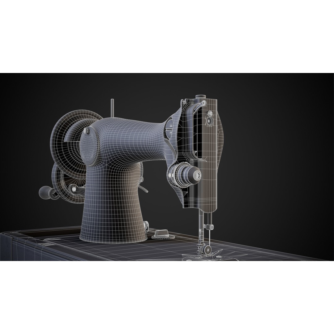 Vintage Sewing Machine 3D Model – Low Poly Game Ready PBR, FBX, OBJ - View 18