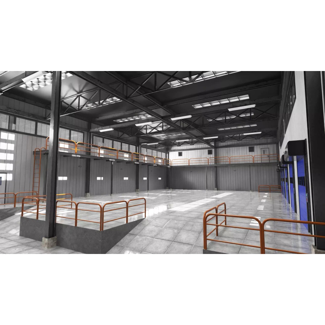Modern Warehouse 3D Model – High-Quality PBR Industrial Design, FBX - View 11