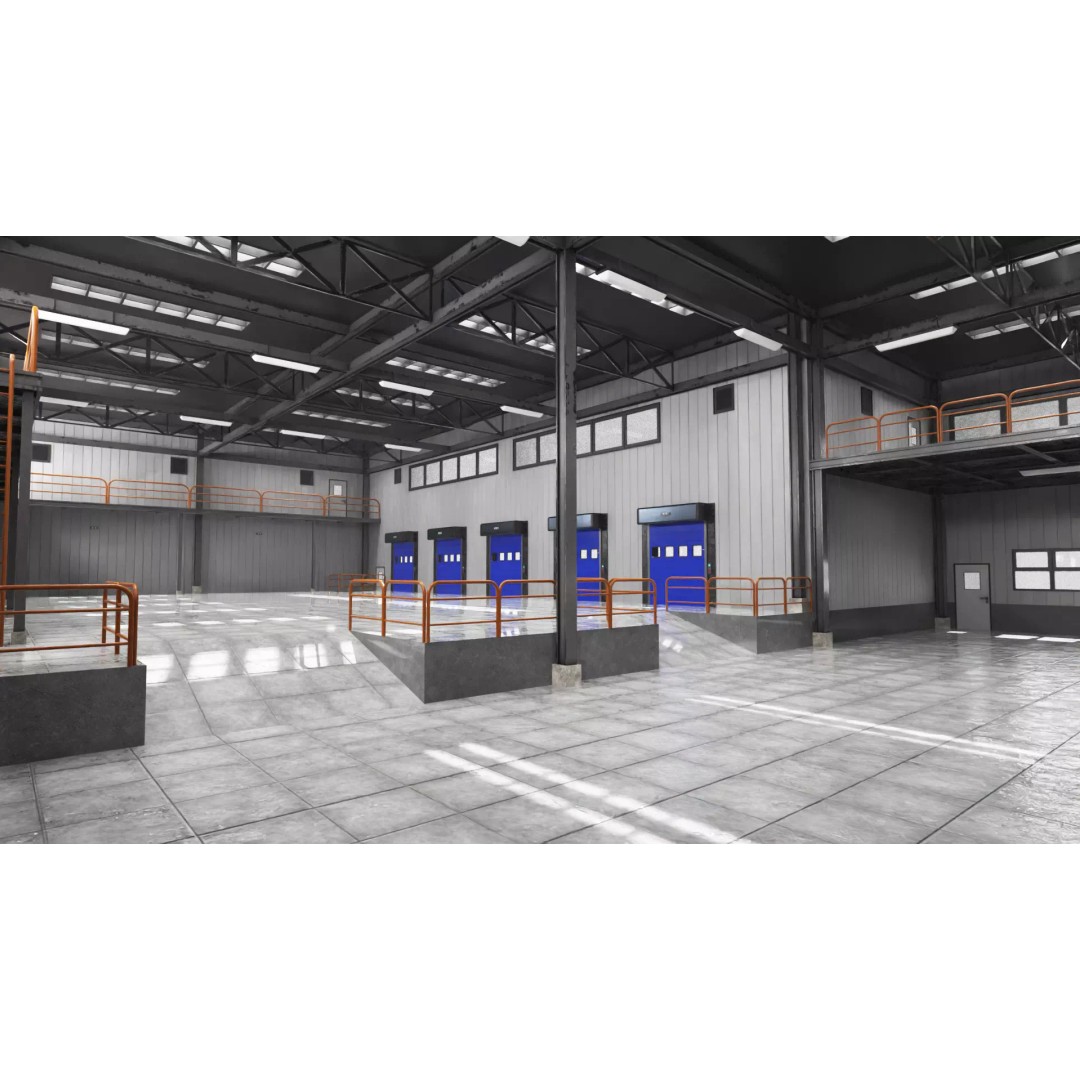Modern Warehouse 3D Model – High-Quality PBR Industrial Design, FBX - View 12