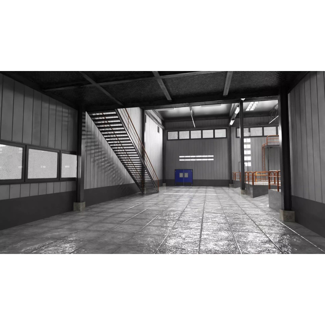 Modern Warehouse 3D Model – High-Quality PBR Industrial Design, FBX - View 14