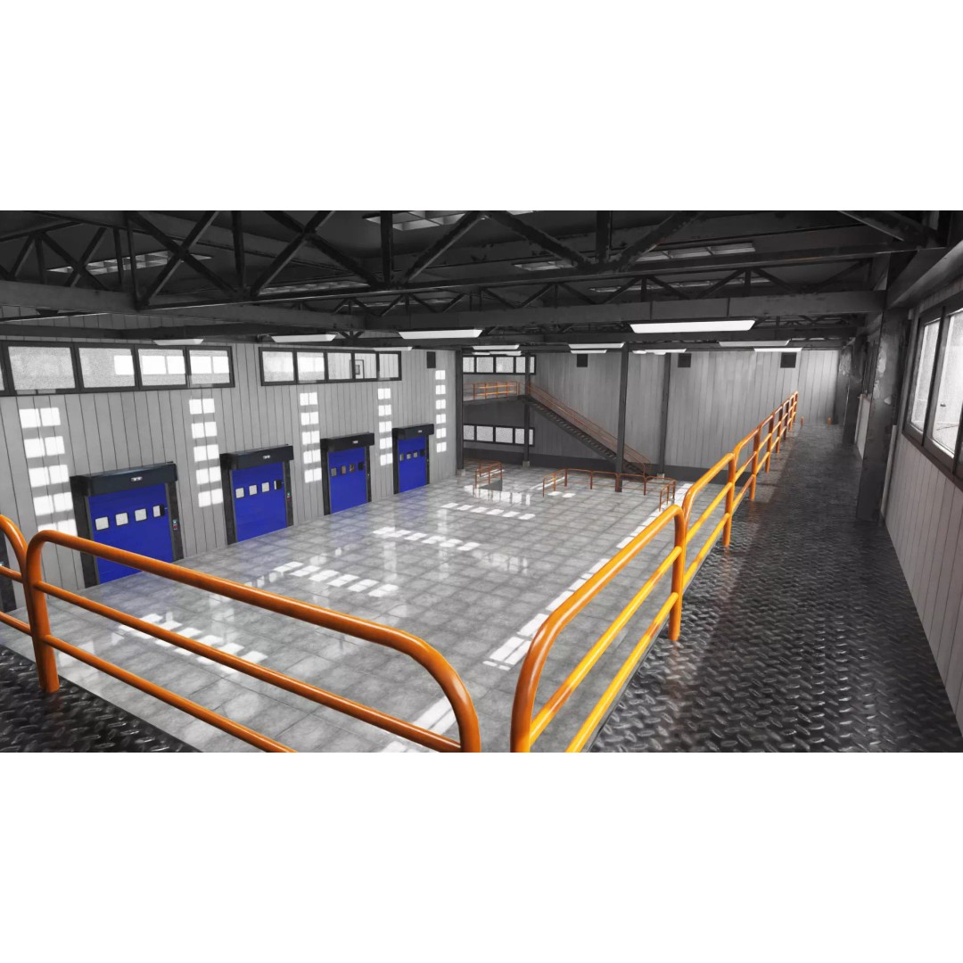 Modern Warehouse 3D Model – High-Quality PBR Industrial Design, FBX - View 16