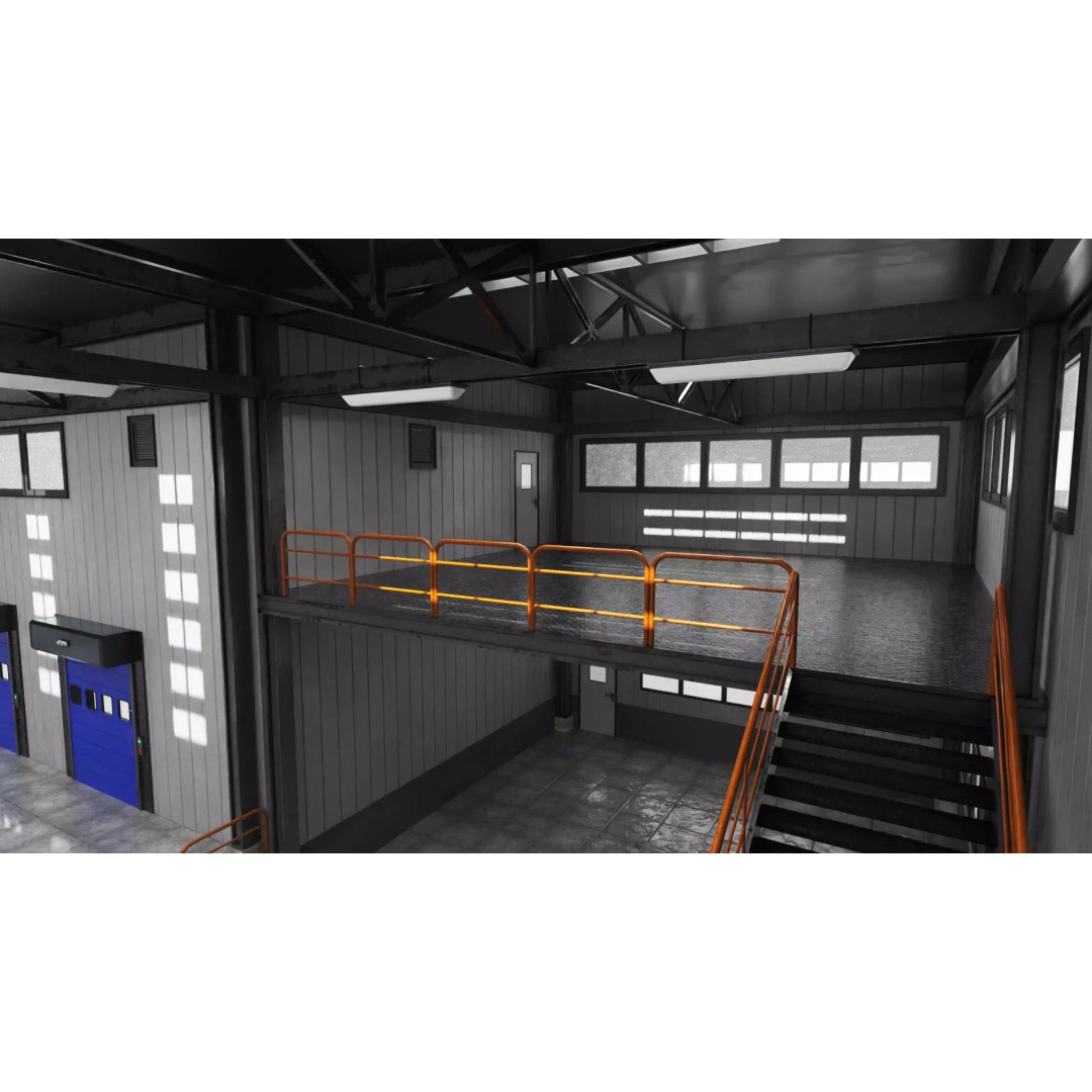 Modern Warehouse 3D Model – High-Quality PBR Industrial Design, FBX - View 18