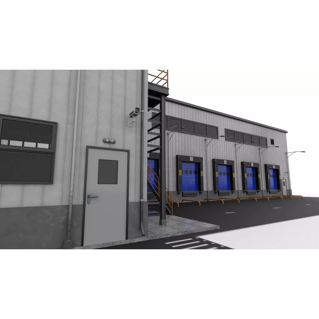Modern Warehouse 3D Model – High-Quality PBR Industrial Design, FBX - View 19