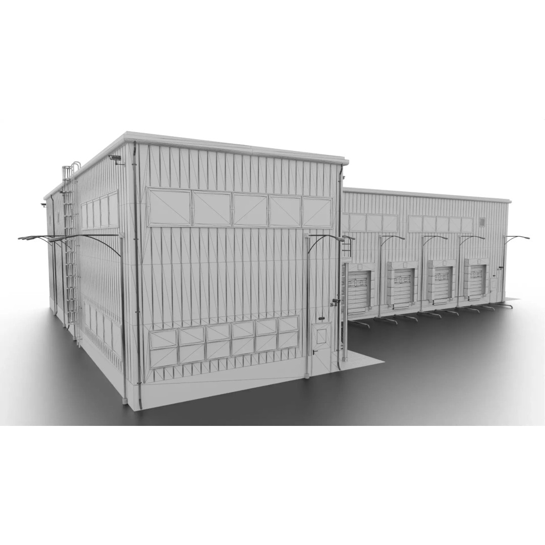 Modern Warehouse 3D Model – High-Quality PBR Industrial Design, FBX - View 22