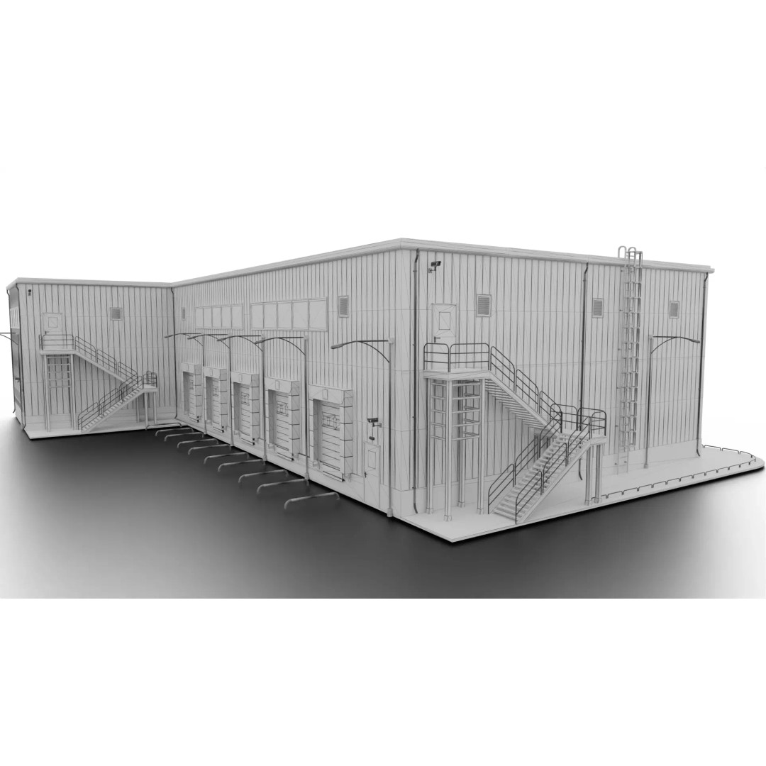 Modern Warehouse 3D Model – High-Quality PBR Industrial Design, FBX - View 23