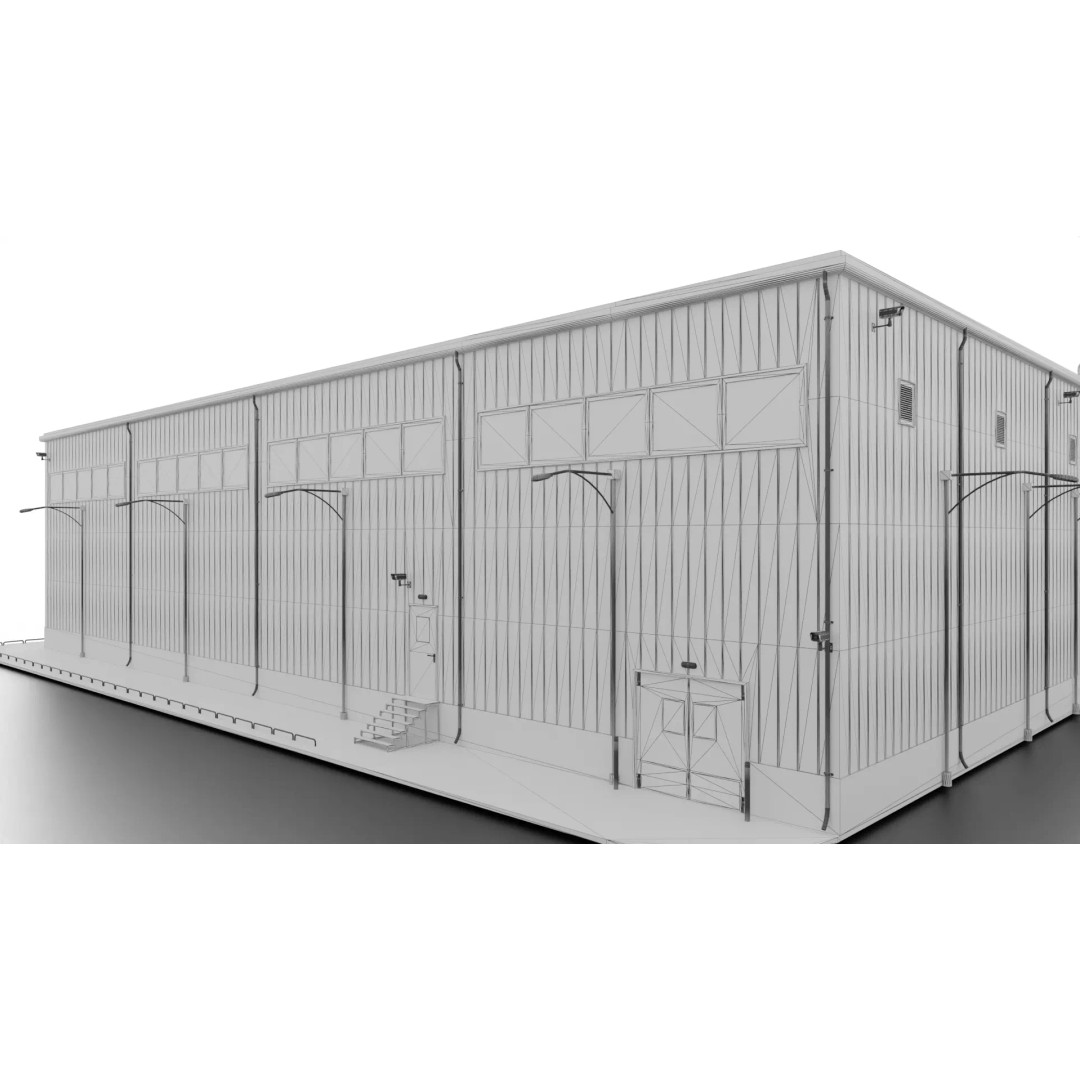 Modern Warehouse 3D Model – High-Quality PBR Industrial Design, FBX - View 24